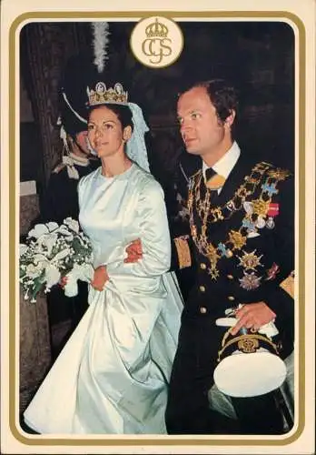 Adel Monarchie DD.MM. The King of Sweden Carl XVI Gustaf  Queen Silvia. 1976