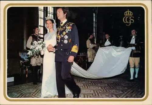 King of Sweden Carl XVI Gustaf and the Queen Silvia. ADEL Monarchie 1976