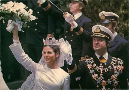 Ansichtskarte  Adel Monarchie Sweden SCHWEDEN FÖR SVERIGE I TIDEN 1976
