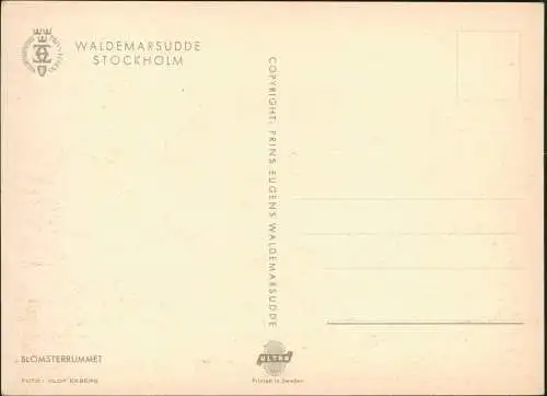 Postcard Stockholm WALDEMARSUDDE BLOMSTERRUMMET 1974