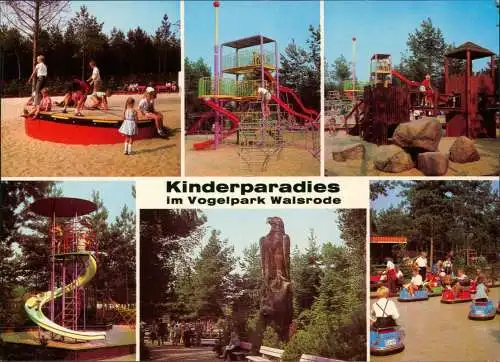 Ansichtskarte Walsrode Vogelpark Kinder-Spielplatz (Mehrbildkarte) 1980