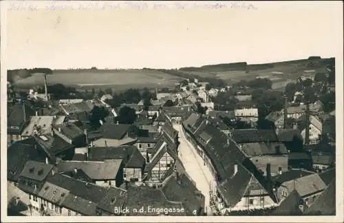 Ansichtskarte Oederan Panorama-Ansicht Blick nach d. Engegasse 1929