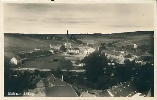 Oederan Panorama-Ansicht, Fabrik-Schornstein, Blick n.d. Lötag 1930