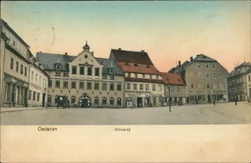 Ansichtskarte Oederan Altmarkt, Schmidts Kleiderhandlung 1913