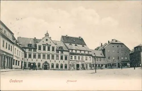 Ansichtskarte Oederan Altmarkt 1907