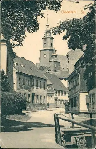 Ansichtskarte Oederan Straßenpartie - Erzgebirge 1912