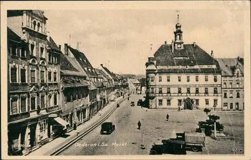 Ansichtskarte Oederan Markt Ratskeller 1920