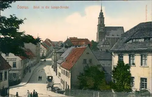 Ansichtskarte Oederan Blick in die Lange-Straße Langestraße 1910