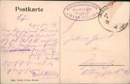 Ansichtskarte Oederan Blick in die Lange-Straße Langestraße 1910