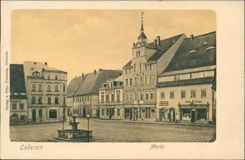 Ansichtskarte Oederan Marktplatz Markt 1900