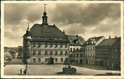 Ansichtskarte Oederan Rathaus mit Ratskeller 1943