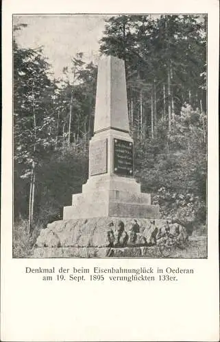 Oederan Denkmal Eisenbahnunglück am 19. Sept. 1895 verunglückten 133er. 1900