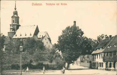 Ansichtskarte Oederan Teichplan, Straße 1912