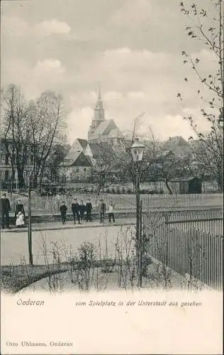 Ansichtskarte Oederan vom Spielplatz in der Unterstadt aus 1917