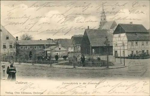 Ansichtskarte Oederan Schmuckplatz in der Unterstadt Sachsen 1904
