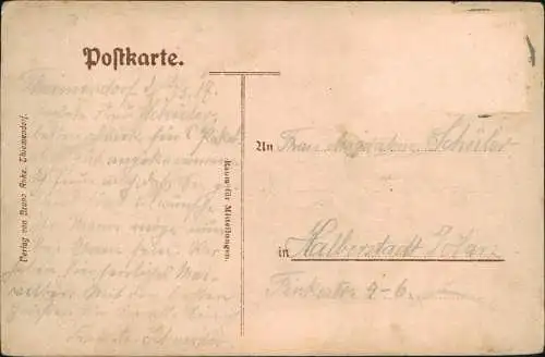 Ansichtskarte Breitenau-Oederan Gasthaus, Straße - Erzgebirge 1917