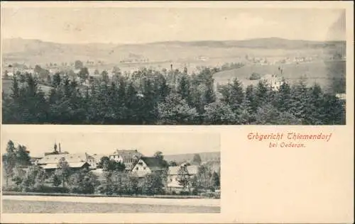 Ansichtskarte Thiemendorf-Oederan 2 Bild Stadt und Umland 1943