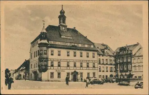 Ansichtskarte Oederan Marktplatz. Straße 1958