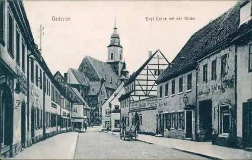 Ansichtskarte Oederan Enge-Gasse 1933/1918