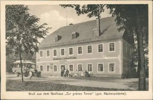 Oederan Gruß aus dem Gasthaus Zur grünen Tanne (gen. Räuberschänke) 1920