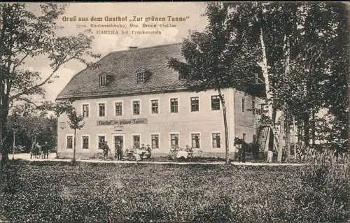 Hartha Gruß aus dem Gasthof Zur grünen Tanne Räuberschänke  Brune Eichler 1910