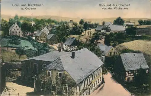 Kirchbach-Oederan Blick auf das Oberdorf von der Kirche aus 1930/1920