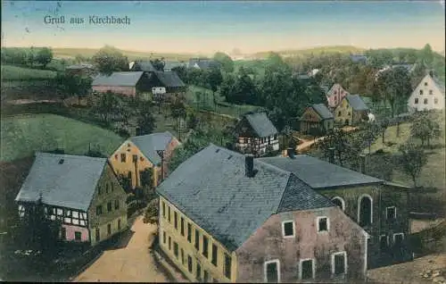 Ansichtskarte Kirchbach-Oederan Gruß aus Kirchbach (Ortsansicht) 1926