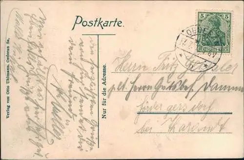 Kirchbach-Oederan Mehrbild-AK mit Panorama, Restaurant von Emil Uhlmann 1910