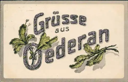 Ansichtskarte Oederan Schmuck Grusskarte Grüsse aus Oederan 1920