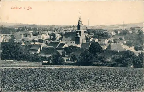 Ansichtskarte Oederan Panorama-Ansicht, Totalansicht 1917