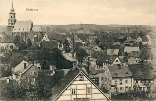 Ansichtskarte Oederan Panorama-Ansicht, Ortsansicht 1910