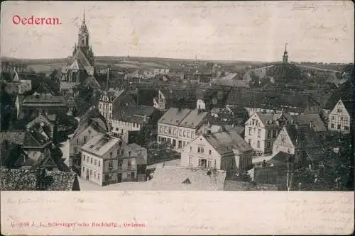 Ansichtskarte Oederan Panorama-Ansicht 1900 Prägekarte