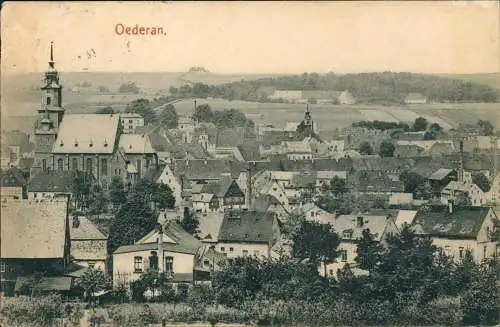 Ansichtskarte Oederan Panorama-Ansicht 1913