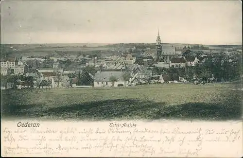 Ansichtskarte Oederan Panorama-Total-Ansicht 1905 DÖBELN (mit Ankunftsstempel)