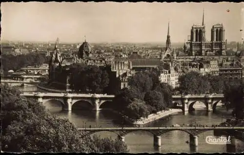 CPA Paris Panorama-Ansicht La Pointe de la Cité et les Ponts 1950