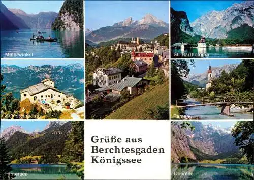 Berchtesgaden Mehrbild-AK ua.  Malerwinkel Kehlsteinhaus  St. Bartholoma 1980