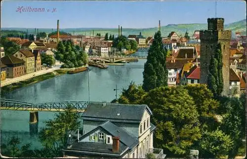 Ansichtskarte Heilbronn Panorama-Ansicht 1917