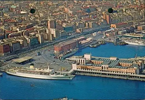 Cartoline Neapel Napoli Il porto Der Hafen (Luftaufnahme) 1970