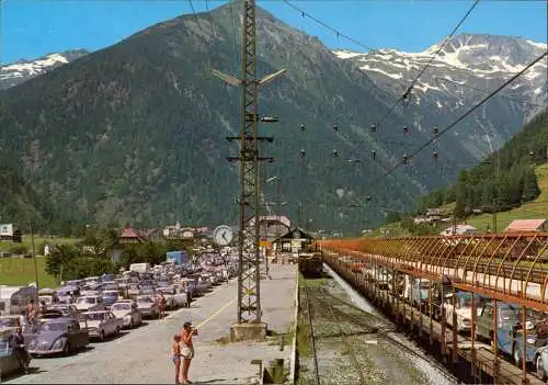 Mallnitz Bahnhof Autozug-Verladestation div. Autos ua. VW Käfer uvm. 1970