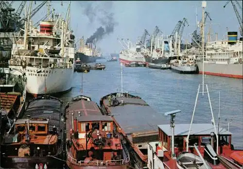 Ansichtskarte Bremen Hafen Überseehafen Schiffe Ships Frachter 1975