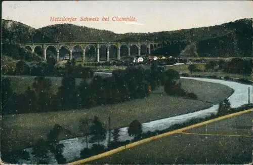 Hetzdorf-Flöha (Sachsen) Viadukt Hetzdorfer Schweiz bei Chemnitz. 1926