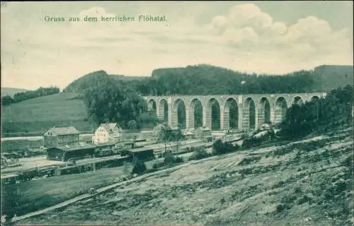 Hetzdorf-Flöha (Sachsen) Viadukt Gruss aus dem herrlichen Flöhatal 1909