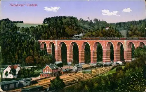 Hetzdorf-Flöha (Sachsen) Viadkt Eisenbahn  Brücke Hetzdorfer Viadukt. 1910