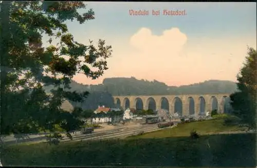 Ansichtskarte Hetzdorf-Flöha (Sachsen) Viadukt bei Hetzdorf 1912   Bahnpost