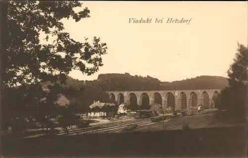 Ansichtskarte Hetzdorf-Flöha (Sachsen) Viadukt bei Hetzdorf mit Bahnhof 1912