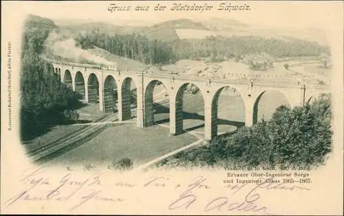 Hetzdorf-Flöha (Sachsen)  Hetzdorfer Schweiz, Eisenbahn-Viadukt 1903