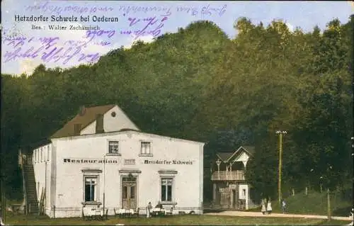 Hetzdorf-Flöha (Sachsen) Hetzdorfer Schweiz Restauration Bes.  Zschämisch 1910