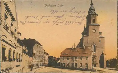 Ansichtskarte Oederan Partie am Altmarkt 1921