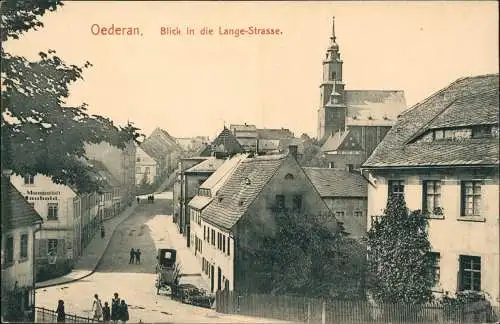 Ansichtskarte Oederan Langestraße 1907