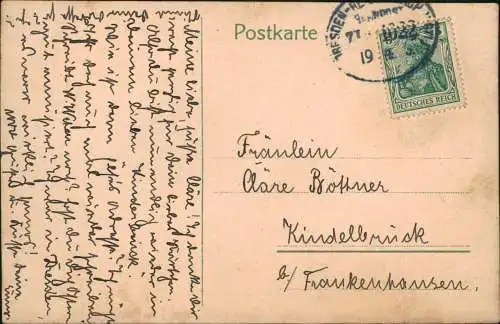 Ansichtskarte Oederan Teichplan, Straße 1907